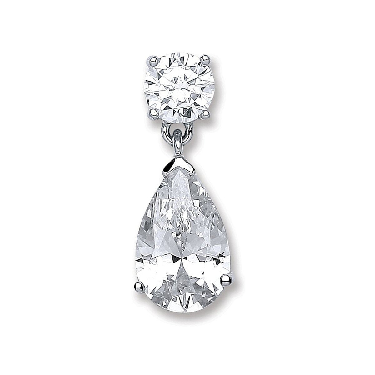 Sterling Silver Pear CZ Pendant – Graceful Brilliance - Samuel Perry