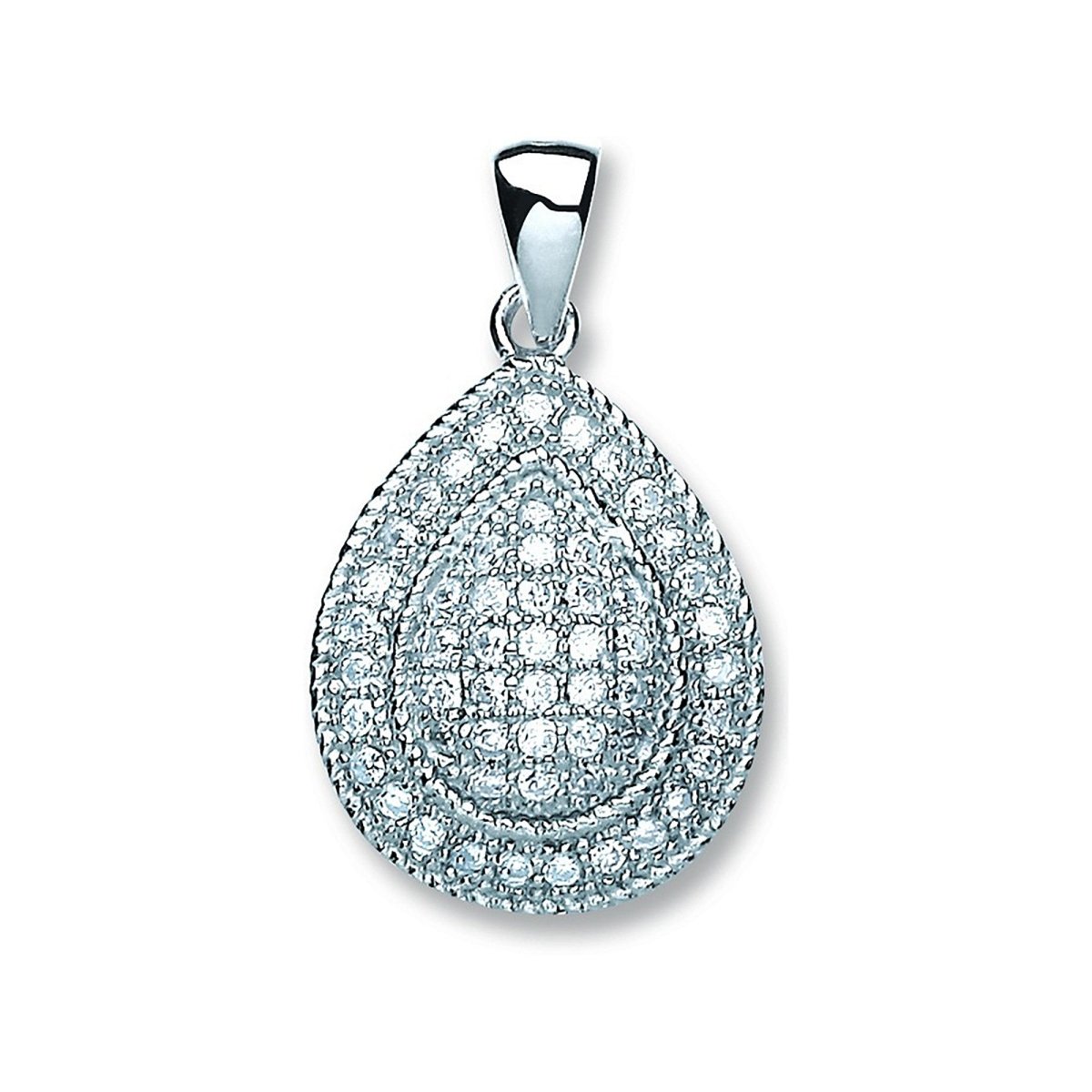 Sterling Silver Pear - Shaped CZ Large Pendant – Elegant - Samuel Perry