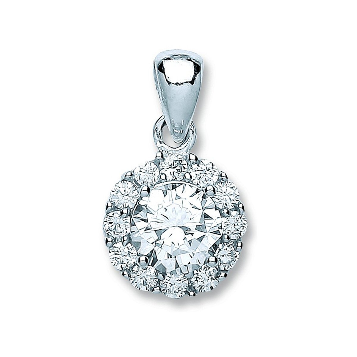Sterling Silver Round CZ Pendant – Timeless Elegance - Samuel Perry