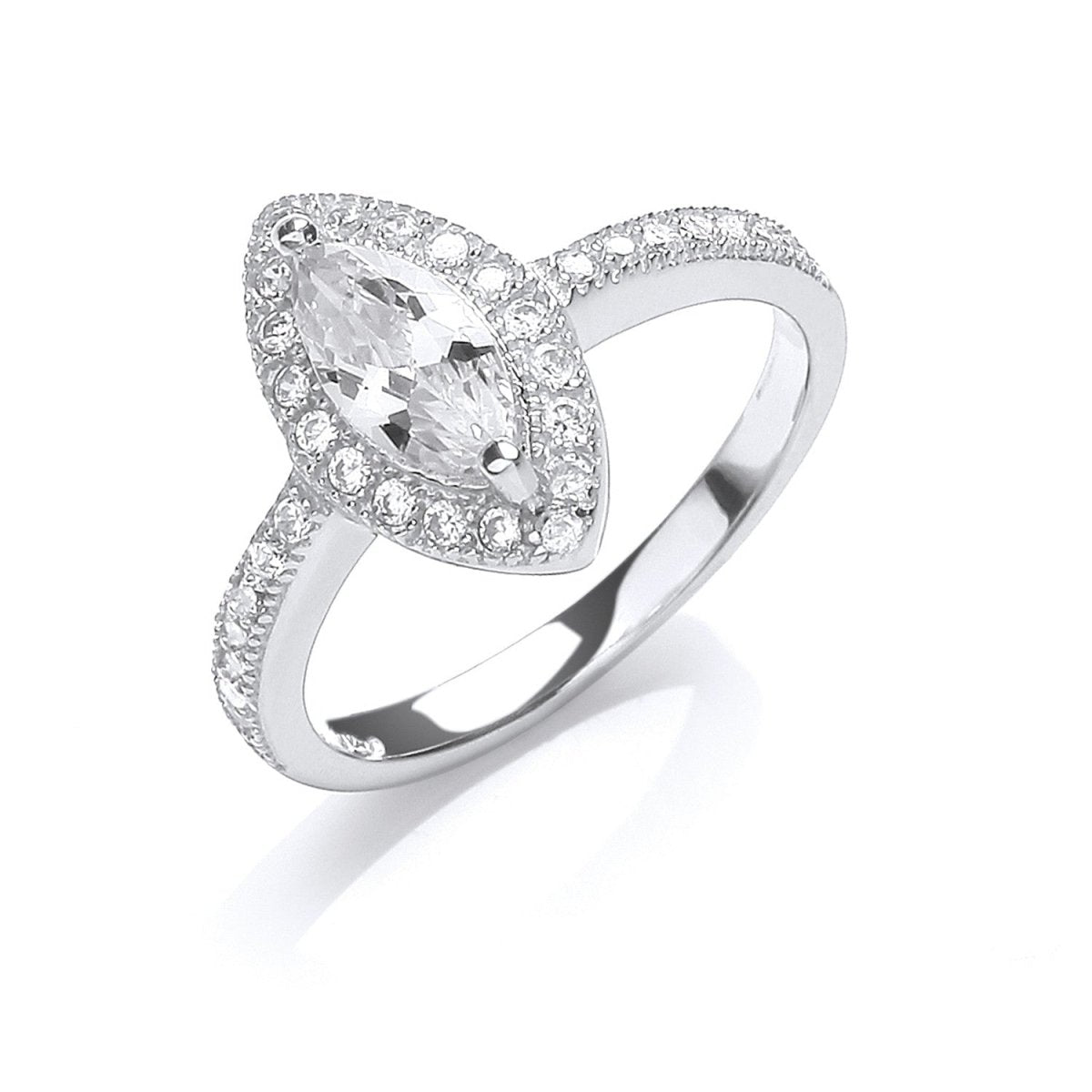 Sterling Silver Set Cz Ring - Samuel Perry