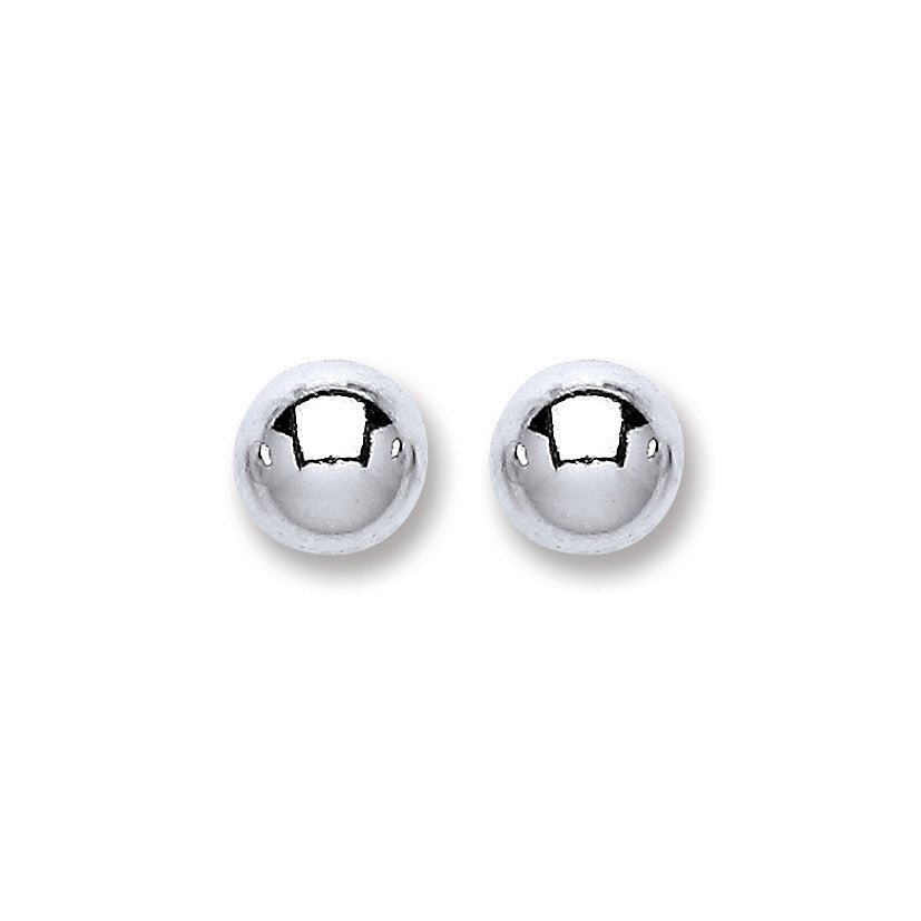 Sterling Silver Sleek Ball Stud 6mm Earrings - Samuel Perry