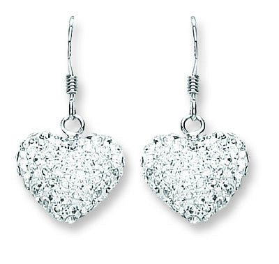 Sterling Silver Sleek Heart Crystal Drops - Samuel Perry