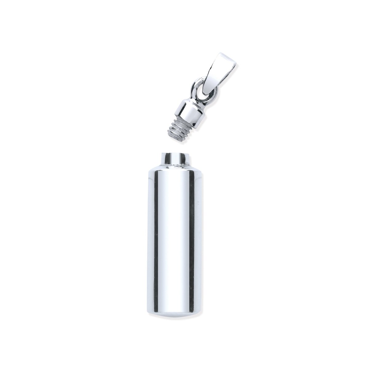 Sterling Silver Sleek Perfume & Ashes Bottle Pendant - Samuel Perry