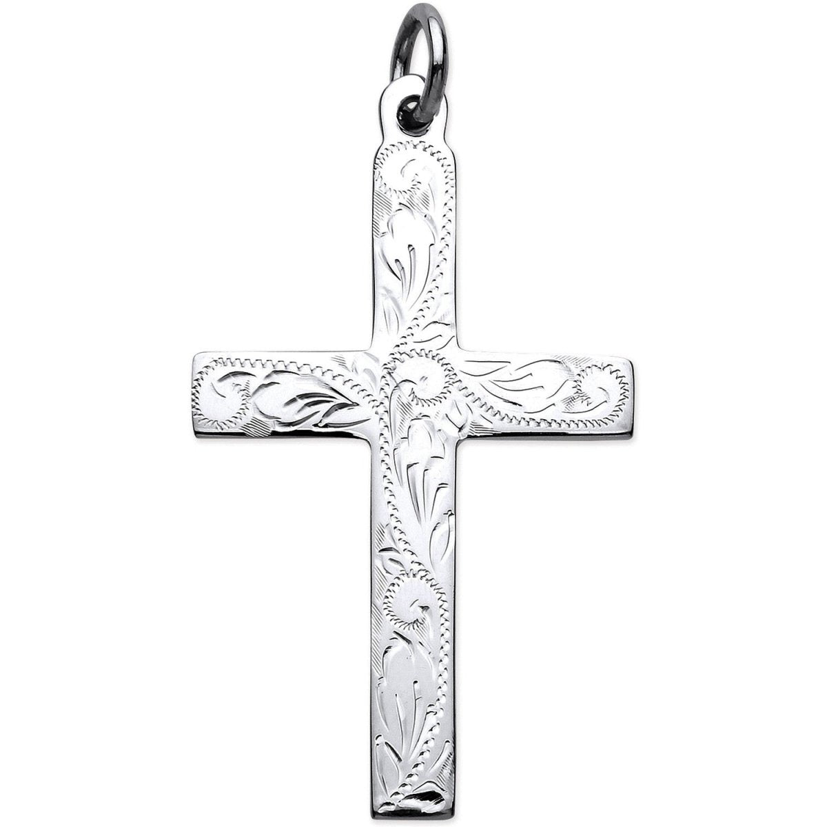 Sterling Silver Solid Large Cross Pendant – Classic Craftsmanship - Samuel Perry