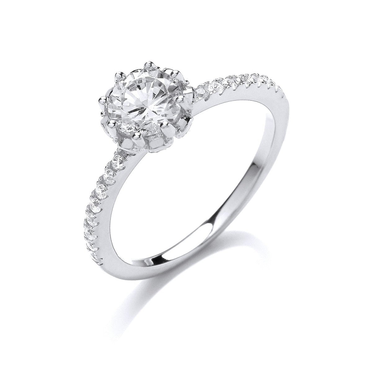Sterling Silver Solitare Cz Ring - Samuel Perry
