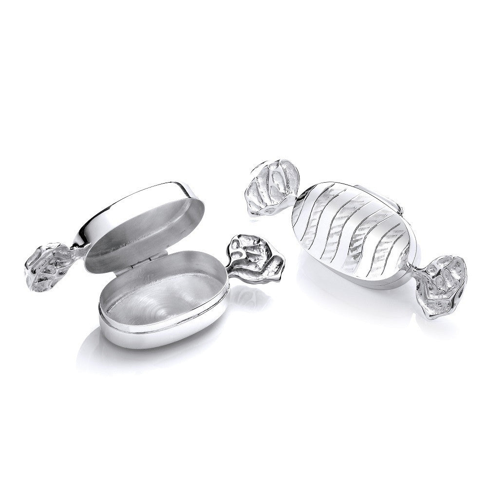 Sterling Silver Sweet Bonbon Trinket (Pill) Box – Elegant Keepsake - Samuel Perry