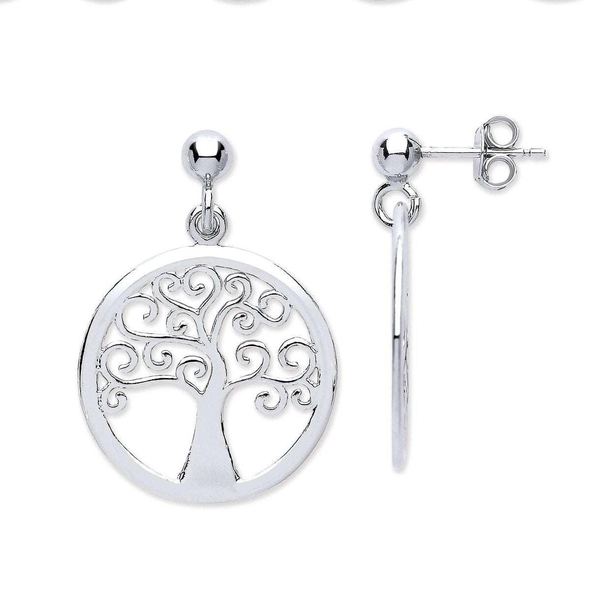Sterling Silver Tree of Life Earrings - Samuel Perry