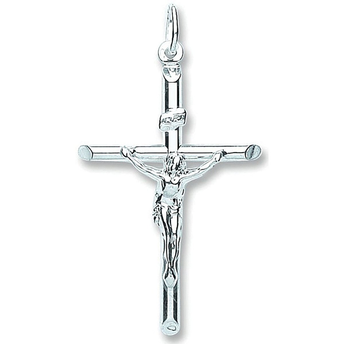 Sterling Silver Tubed Crucifix Pendant – Bold and Timeless Design - Samuel Perry