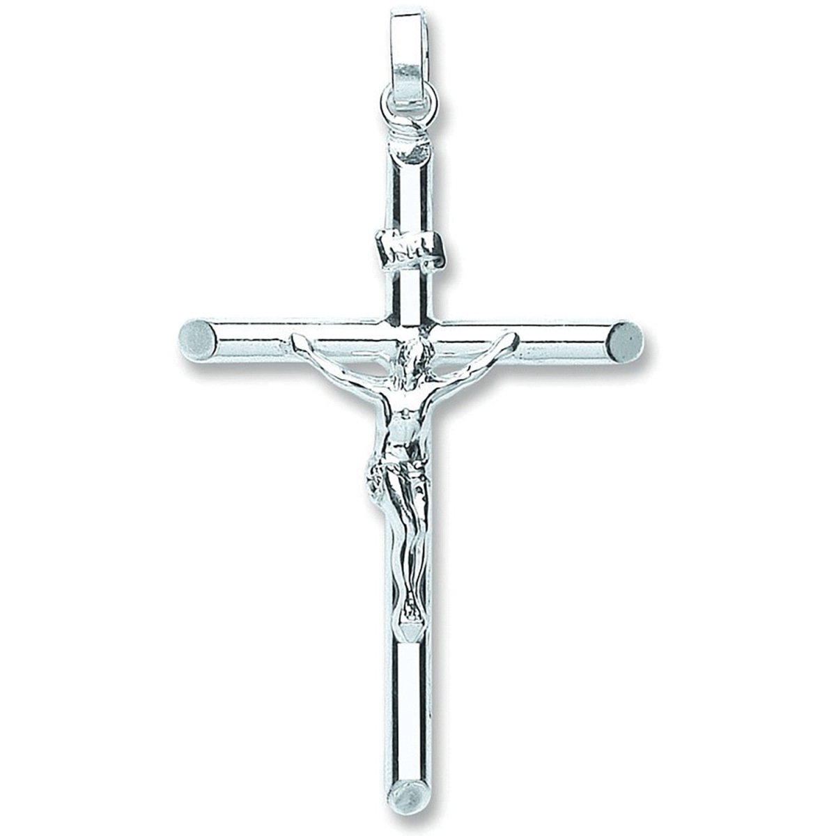Sterling Silver Tubed Crucifix Pendant – Bold & Refined Craftsmanship - Samuel Perry