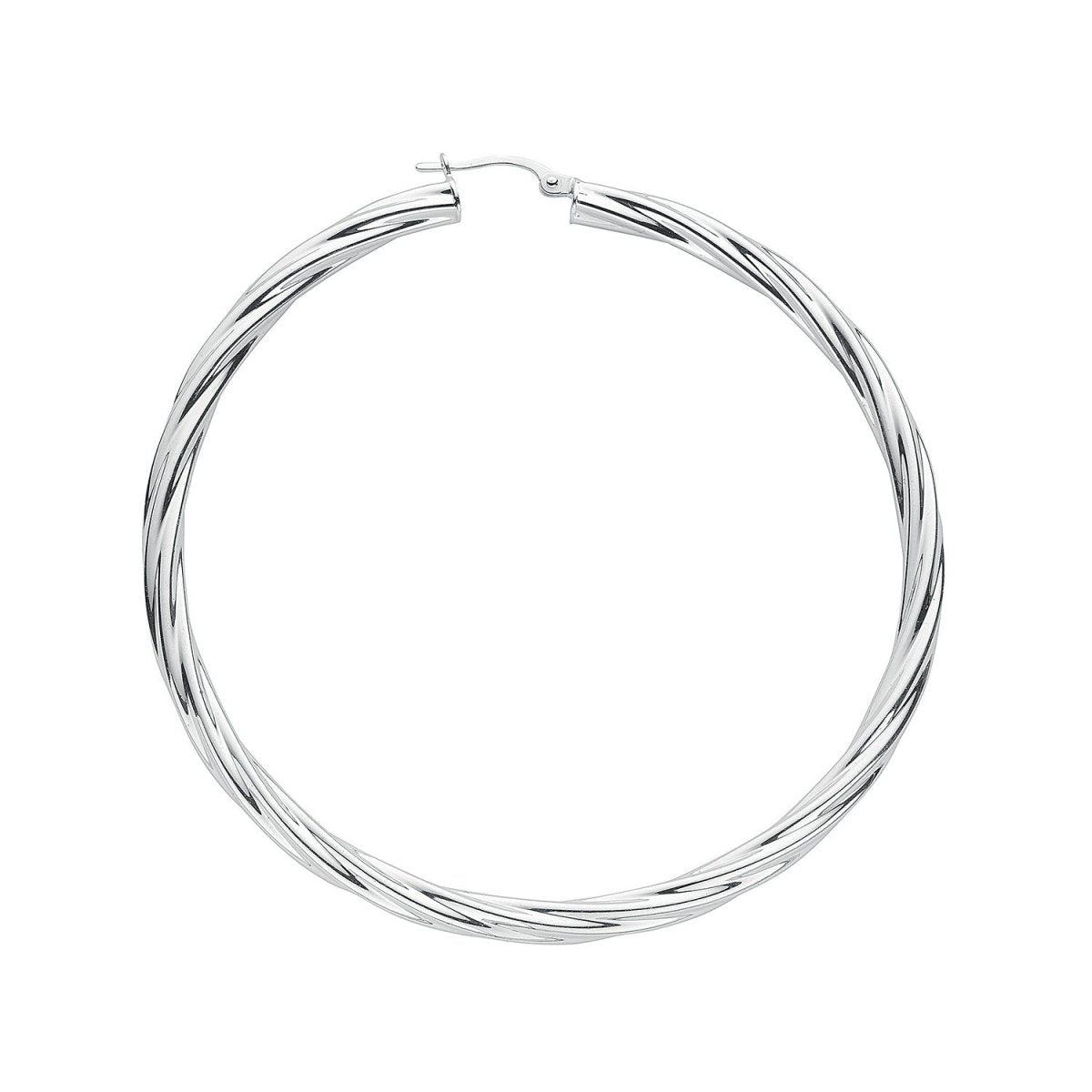 Sterling Silver Twisted Hoop Earrings - Samuel Perry