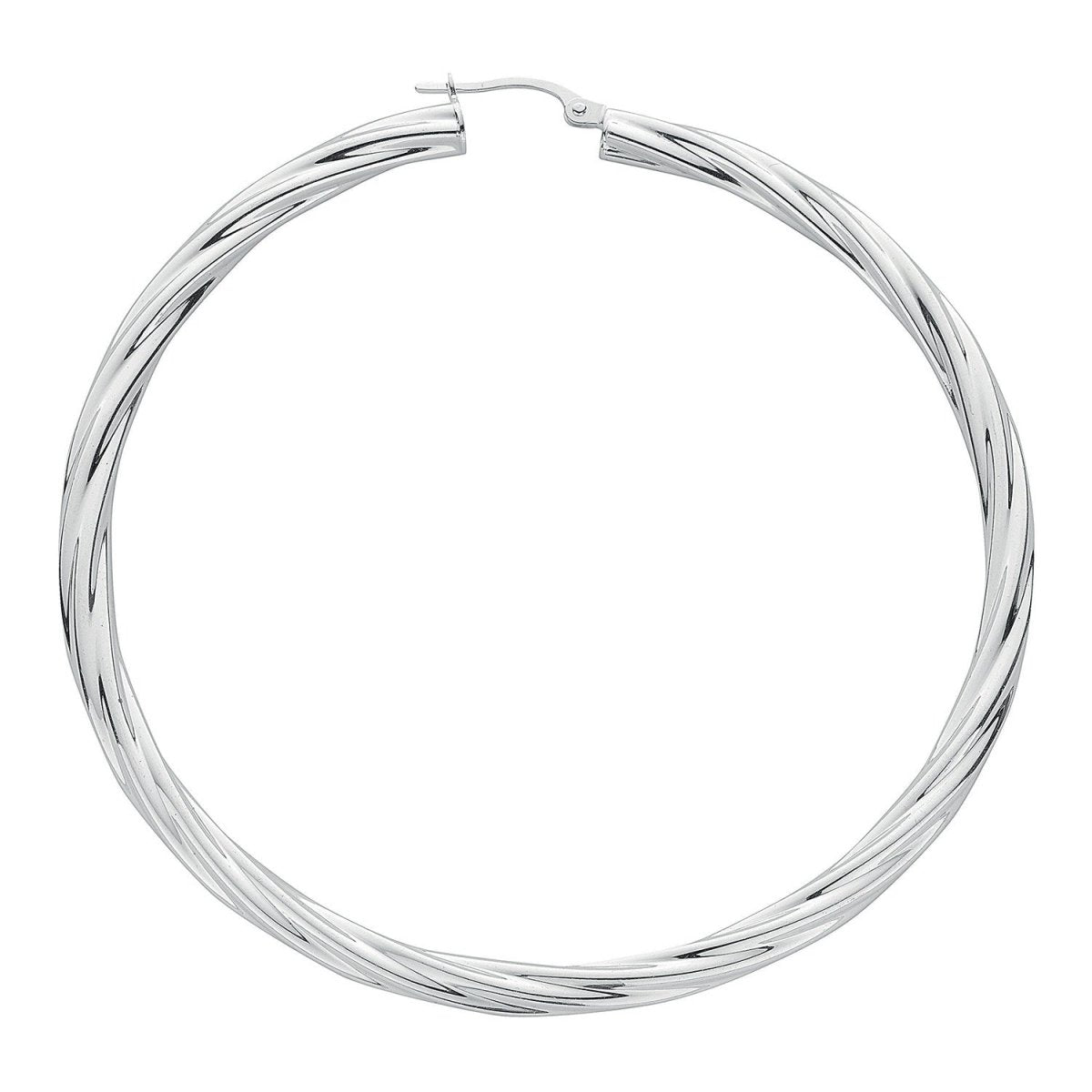 Sterling Silver Twisted Hoop Earrings - Samuel Perry