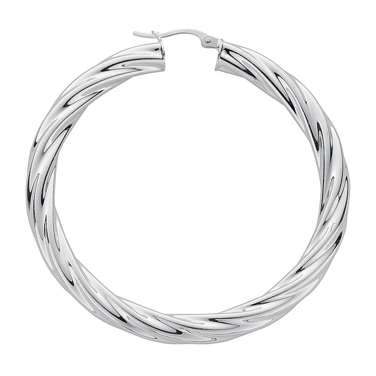 Sterling Silver Twisted Hoop Earrings - Samuel Perry