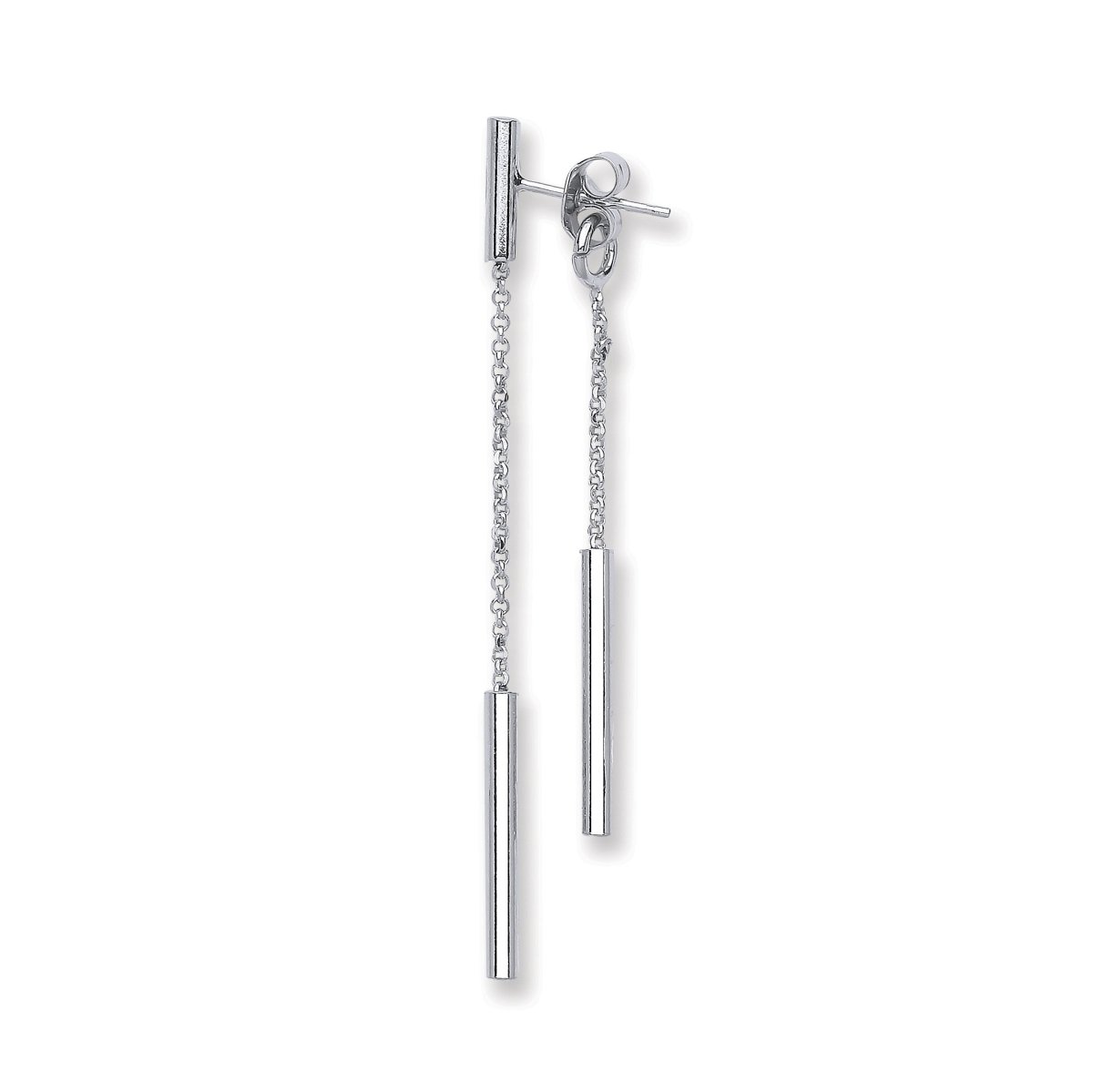 Sterling Silver Two Strand Tube Drop Earrings - Samuel Perry