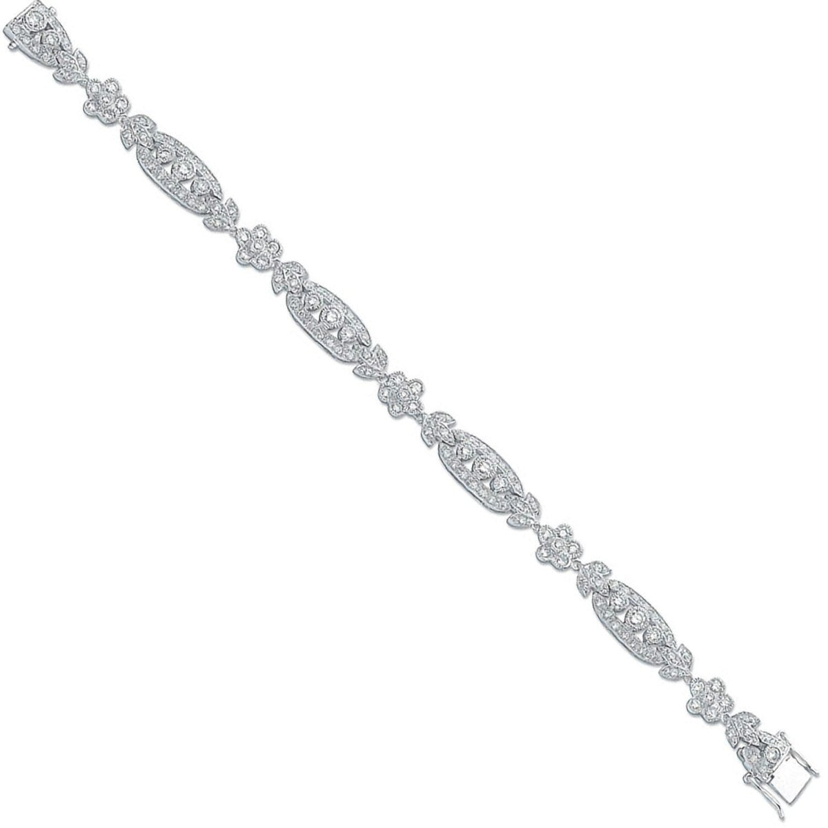 Sterling Sliver Fancy Cz Bracelet - Samuel Perry