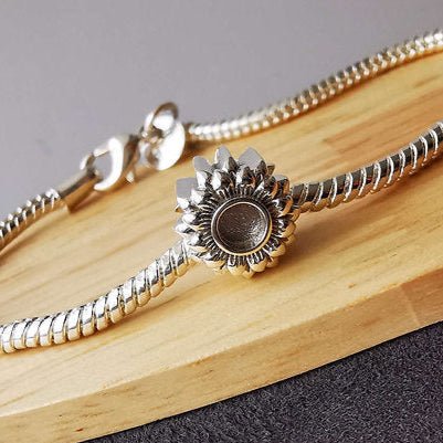 Sunflower Memorial Charm in Sterling Silver - Samuel Perry