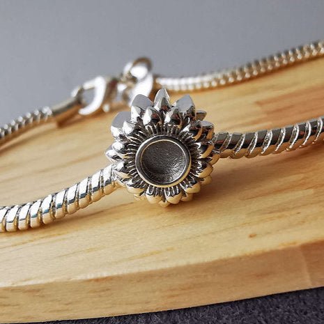 Sunflower Memorial Charm in Sterling Silver - Samuel Perry