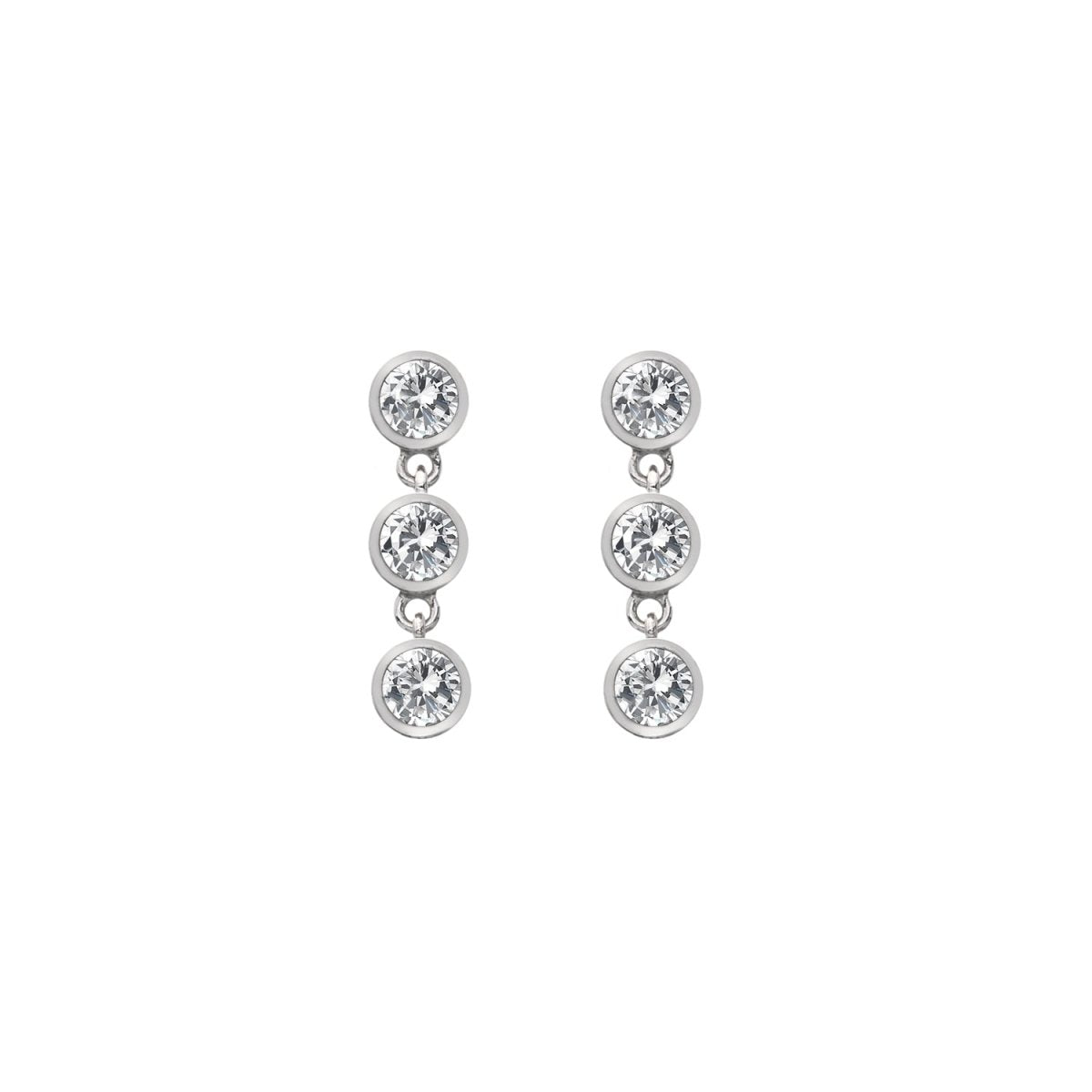 Tender White Topaz Earrings - Triple Drop - Samuel Perry