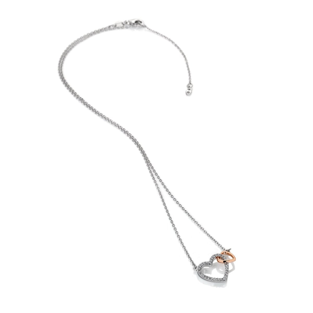 Togetherness Open Heart Pendant - Rose Gold Plate Accents - Samuel Perry