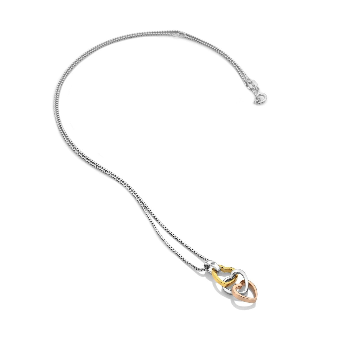 Trio Triple Heart Pendant - Rose and Yellow Gold - Samuel Perry