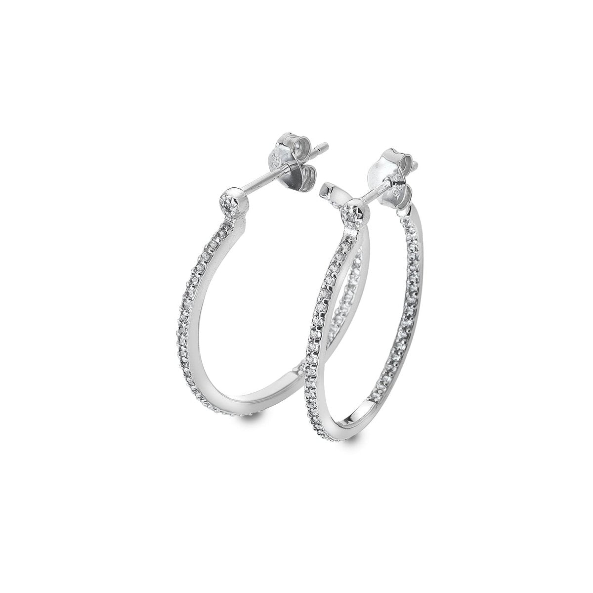 White Topaz Hoop Earrings - Samuel Perry