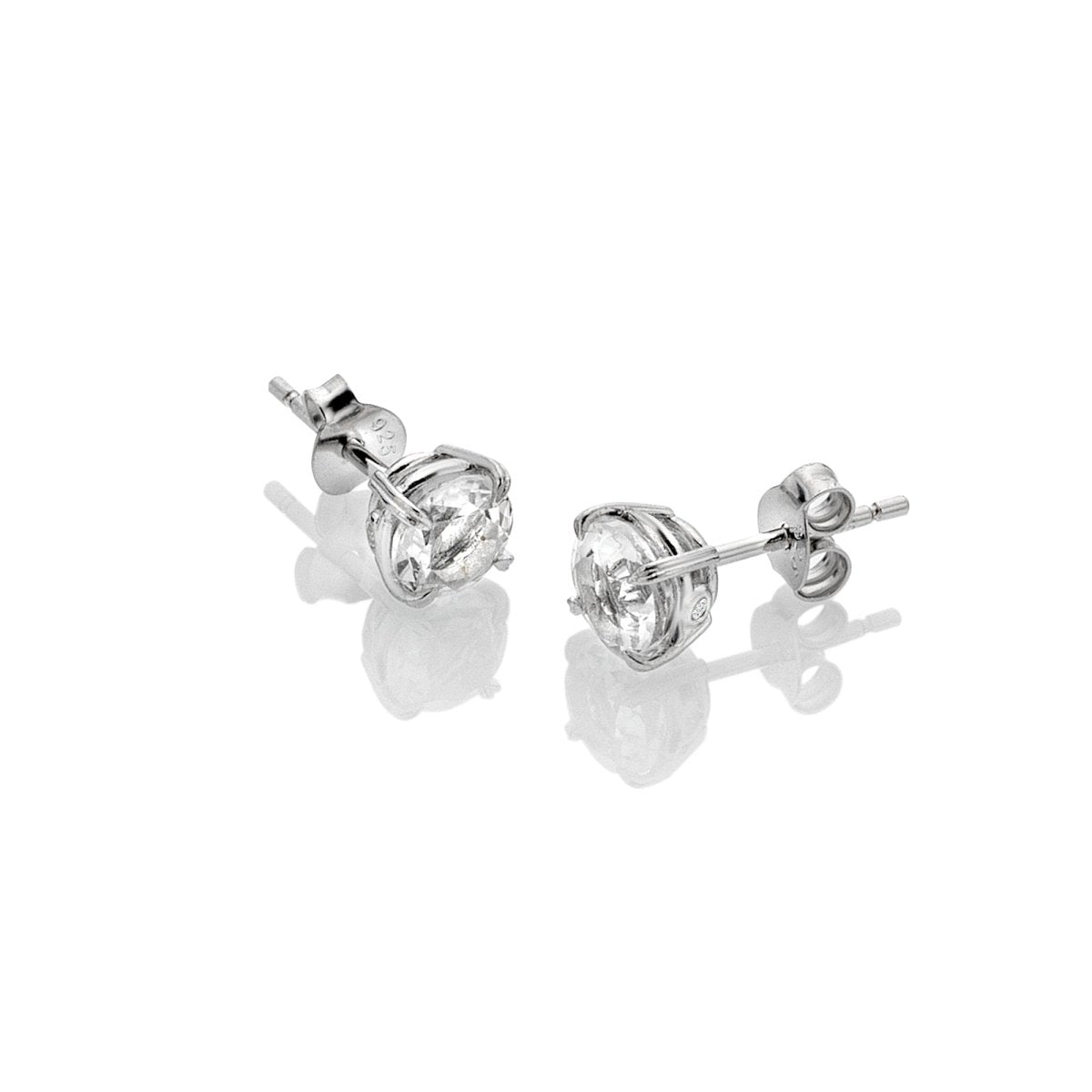 White Topaz Solitaire Earrings - Samuel Perry