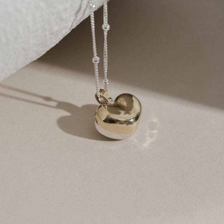 You and Me Puffy Heart Necklace - Samuel Perry