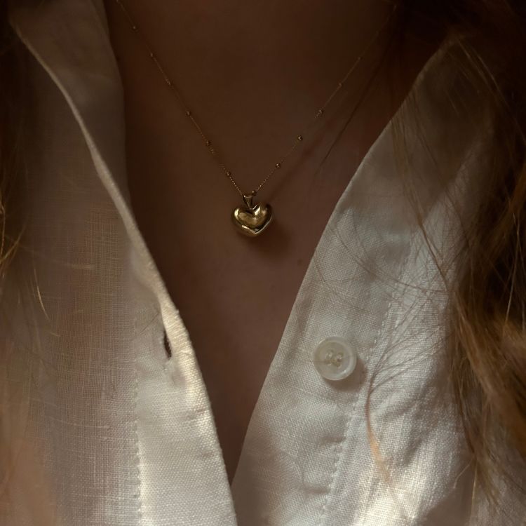 You and Me Puffy Heart Necklace - Samuel Perry