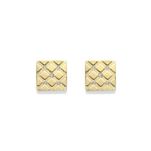 9ct GOLD Earrings Women's Square outlets Satin Finish Studs 7mm 1.10g GIFT BOX