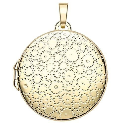 9ct Gold Embossed Round Locket, Vintage Allure, 22mm, 18" Chain, Gift box included - Samuel Perry
